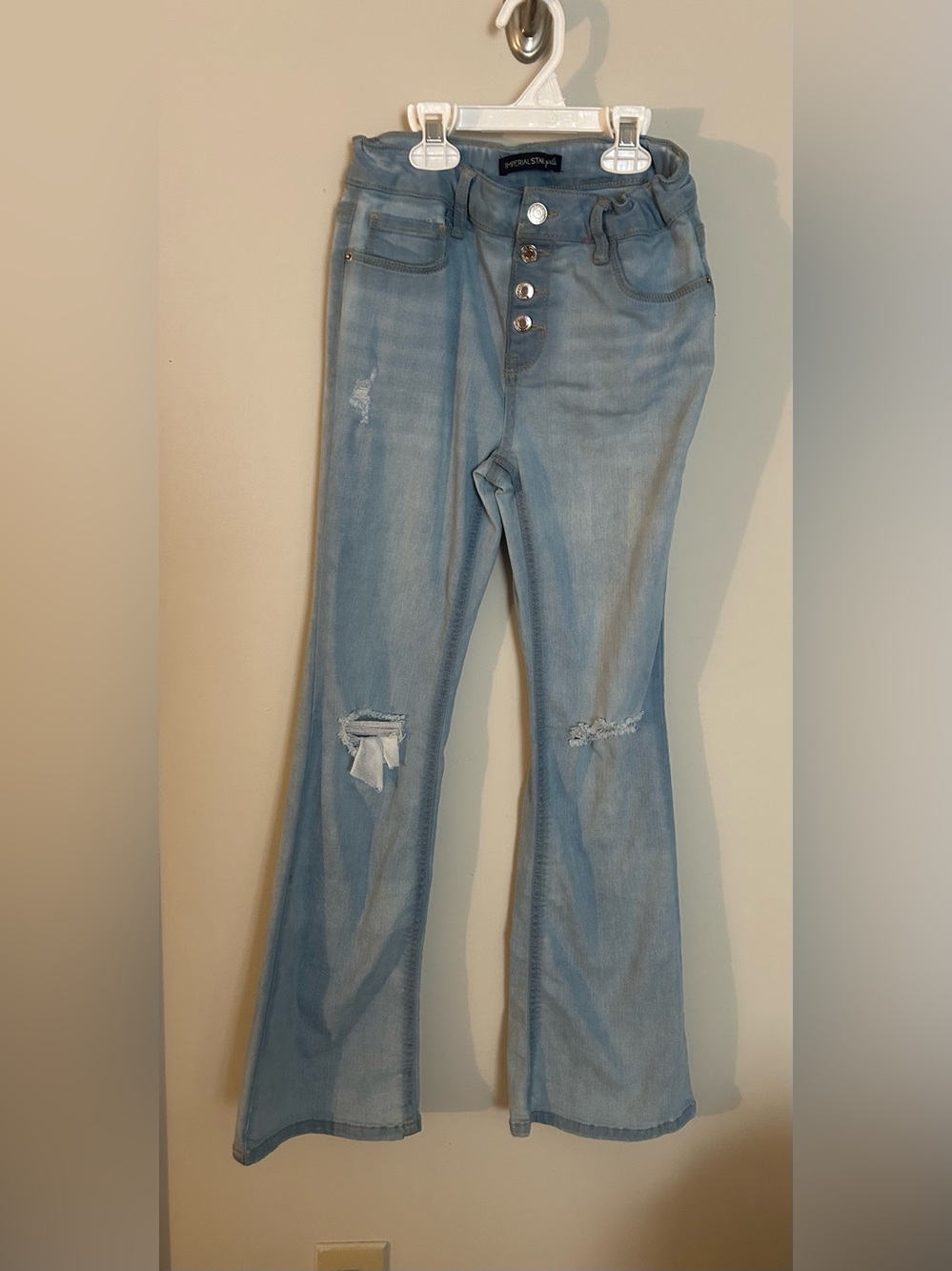Imperial Star Girls Light Blue Distressed Flared Jeans - worn once
